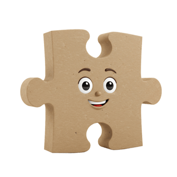 Smiling puzzle piece cartoon graphic element png