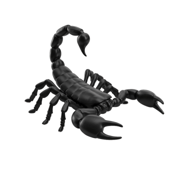Striking scorpion illustration in dark tone isolated on transparent background representing wildlife and menace png