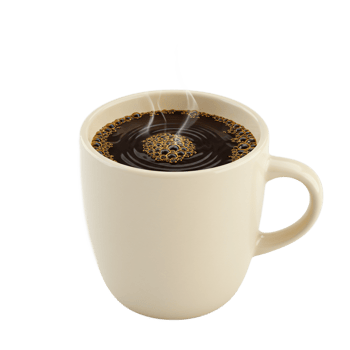 Steaming coffee in mug on transparent background studio shot png
