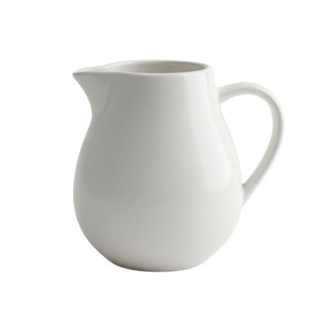 White ceramic pitcher for drink service isolated on black png