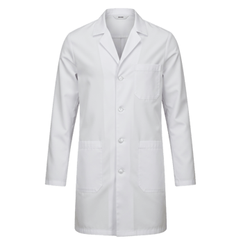 White lab coat for science and medical professionals clean and functional apparel png