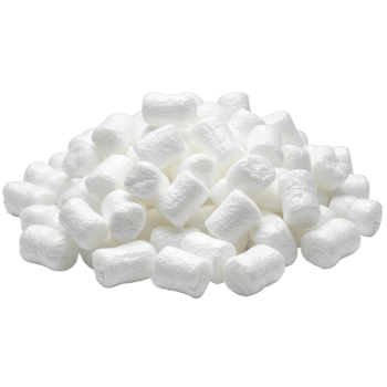 White styrofoam packing peanuts for shipping protection background png