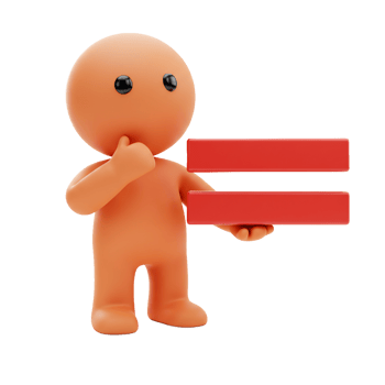 3 d render of figure thinking with equal sign mathematical concept png