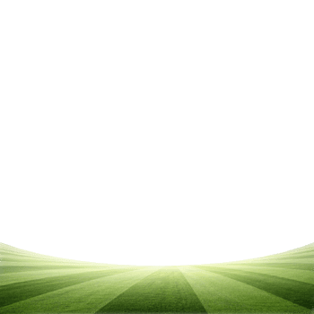 A vibrant green soccer field with a striped pattern isolated on transparent background png