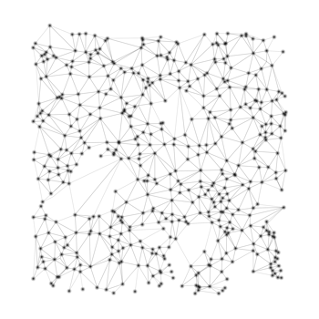 Complex network of dots and lines isolated on transparent background, creating a modern design png