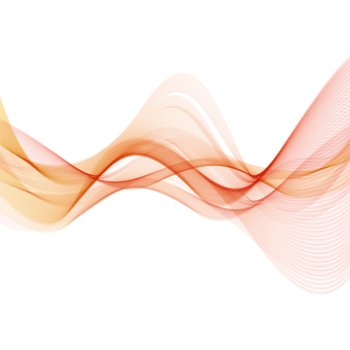 Abstract orange wave lines isolated on transparent background for modern design use png