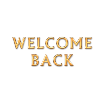 Golden welcome back text isolated on transparent background for a warm greeting png