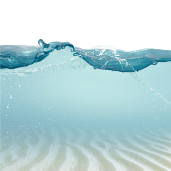 Water surface with sand underwater isolated on transparent background png