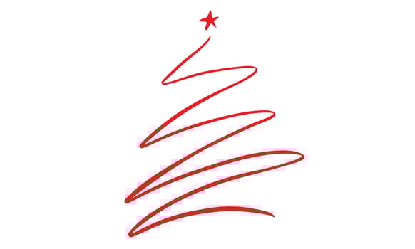 Tree pine red pink orange color line write star element design sign symbol merry christmas xmas happy new year banner poster object icon tree pine merry christmas happy new year winter season holiday vector