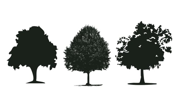 Scenic Tree Silhouette Art vector