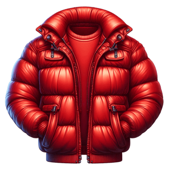 Red winter jacket hood designed for cold snowy climates png