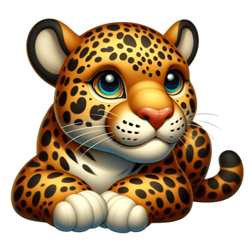 Baby leopard cub sitting and smiling cute wild animal png