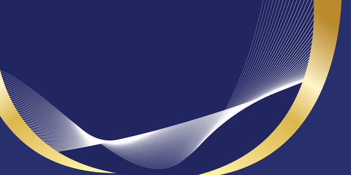 Elegant background blue and gold gradient with line wave vector