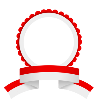 Round Frame with Indonesian Flag Ribbon for Photo or Text png