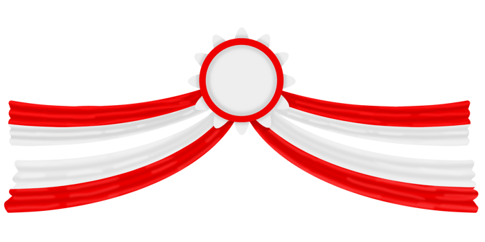 Horizontal Indonesian Flag Banners with Rosette Centerpiece Illustration png