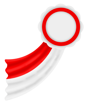 Cute Indonesian Flag Ribbon Badge for National Day Decoration png