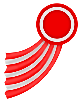 Wavy Indonesian Flag Ribbon Badge for Patriotic Event Design png