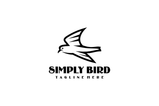 Beautiful Bird Animal Outline Logotype Nature Wildlife Logo Design vector