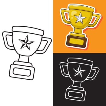 Illustration of a colorful trophy vector