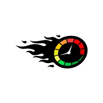 Fast speedometer, speed fire vector
