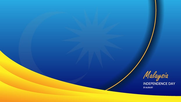 malaysia national day horizontal presentation background with realistic modern design vector
