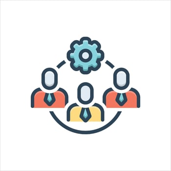 Color icon supervise vector