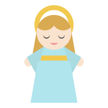 Cute Mother Mary cartoon png