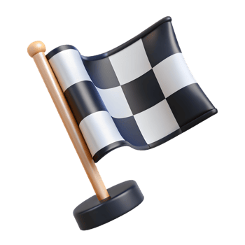 3D rendering of a checkered flag png