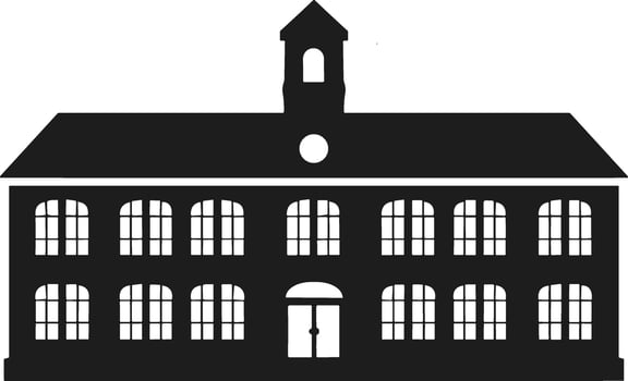 Schoolhouse Silhouette - Vintage Illustration for Educational and Historical Themes vector