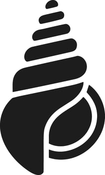 Conch Shell Silhouette - Minimal Sea Snail Illustration vector