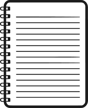 Open Spiral Notebook Silhouette - Minimalist Stationery for School and Office Use vector