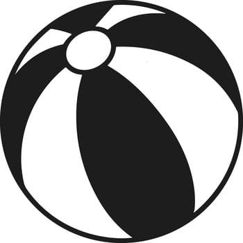 A Classic Inflatable Beach Ball Silhouette Illustration vector