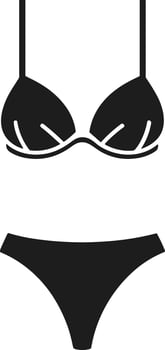 Minimal Bikini Swimsuit Silhouette Illustration vector