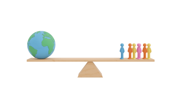 Balancing earth's resources a delicate equilibrium between environment and humanity's population png