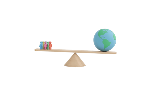 Balancing human needs and planetary health a conceptual representation on an isolated transparent png