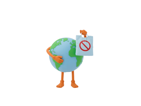 Earth advocate with a ban symbol emphasizes eco-consciousness for future sustainability practices png
