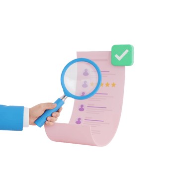 Analyzing applications, inspecting resumes, and confirming successful job candidate isolated png