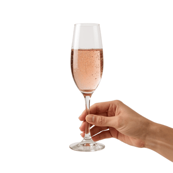 Elegant celebration a refined hand holding a delicate flute of sparkling rose wine toast moment png