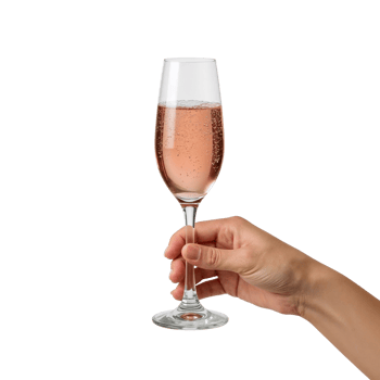 Elegant celebration capturing the moment with a glass of sparkling ros. against a transparent canvas png