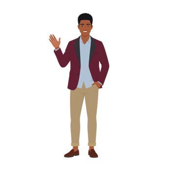 Sophisticated african american man in stylish attire greeting with a friendly wave png