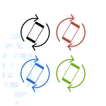 Phone Rotate Icon Mobile Screen Orientation Device Rotation Symbol vector