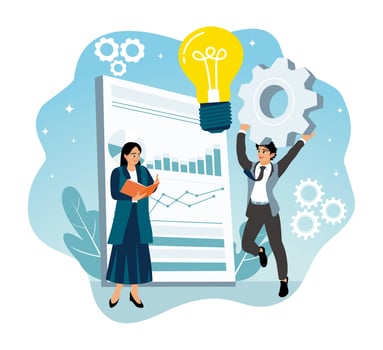Business professionals collaborating on ideas vector