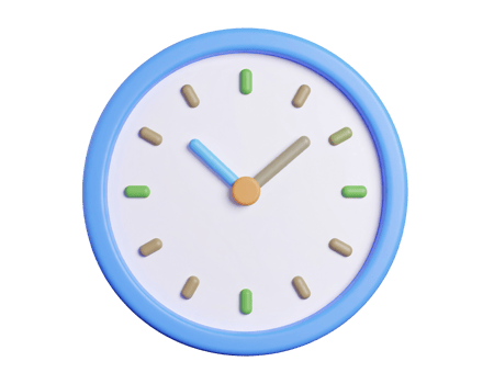 Blue stylized clock face with indicators on transparent background png