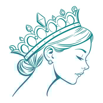 The princess in a crown vector