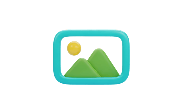 3d illustration of 3d gallery icon isolated on transparent background png
