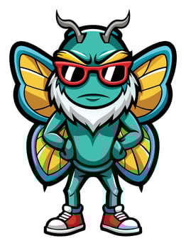 Cartoon Butterfly Mascot in Bright Colors vector