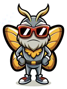 Friendly Butterfly Mascot Standing Illustration vector