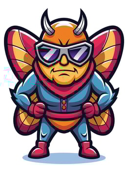 Cartoon Butterfly Mascot Character Design vector