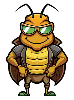 Cartoon Cockroach Mascot in Brown Color vector