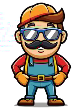 Carpenter Man Mascot Character Illustration vector